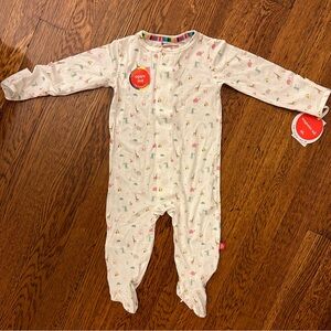 NWT Magnetic Me “Pink Little Bitty Pretty One” Pattern  Footed Pajamas | 3-6 m